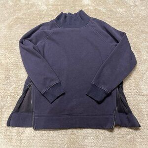 Women’s Athleta Mock Neck Zip Side Fleece Lined Sweatshirt Size medium
